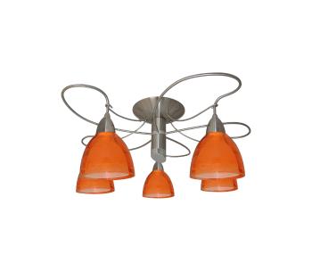Lampa sufitowa CARRAT 5xE14/40W matowy chrom/ pomarańczowy