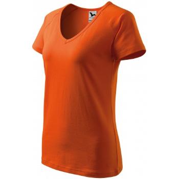 Damska koszulka slim fit z raglanowym rękawem, pomarańczowy, S