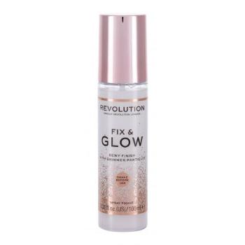 Makeup Revolution London Fix & Glow Dewy Finish 100 ml utrwalacz makijażu dla kobiet