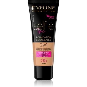 Eveline Cosmetics Selfie Time podkład i korektor 2 w 1 odcień 05 Beige 30 ml