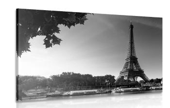 Obraz jesienny Paryż w wersji czarno-białej - 60x40