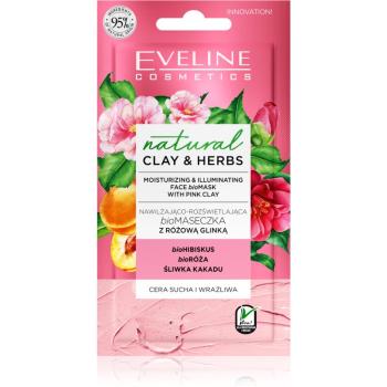 Eveline Cosmetics Natural Clay & Herbs rozświetlająca maseczka nawilżająca z glinką 8 ml