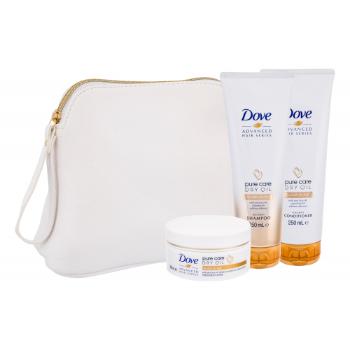 Dove Advanced Hair Series Pure Care Dry Oil zestaw Szampon 250 ml + Odżywka 250 ml + Maska do włosów 200 ml + Kosmetyczka dla kobiet