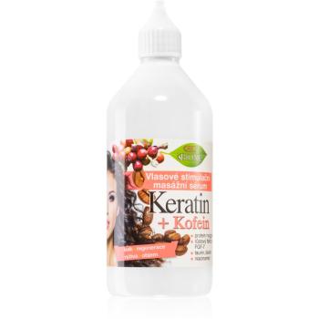 Bione Cosmetics Keratin + Kofein serum na porost włosów i wzmocnienie cebulek 215 ml