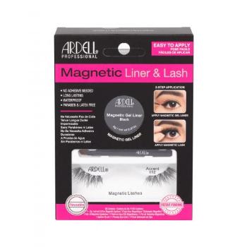 Ardell Magnetic Liner & Lash Accent 002 zestaw Magnetyczne rzęsy Accent 002 1 para+ Magnetyczny eyeliner 2 g Black + Pędzelek do eyelinera 1 szt Black