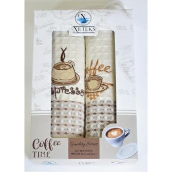 Opakowanie prezentowe z 2 ścierkami bawełnianymi, Espresso i Coffee, 50 x 70 cm