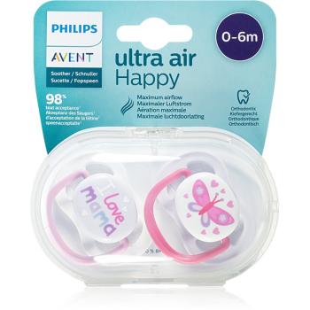 Philips Avent Soother Ultra Air Happy 0 - 6 m smoczek Girl Butterfly 2 szt.