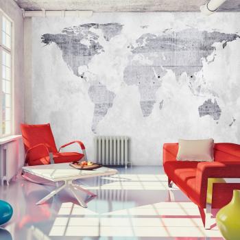 Tapeta samoprzylepna szara mapa świata - Mapa betonowa - 245x175