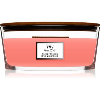 Woodwick Melon & Pink Quarz świeczka zapachowa z drewnianym knotem (hearthwick) 453,6 g