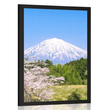 Plakat wulkan Fuji - 60x90 silver