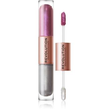 Makeup Revolution Double Up cienie do powiek w płynie 2 w 1 odcień Subliminal Lilac 2x2,2 ml