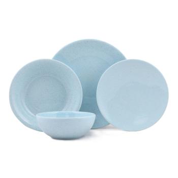 24-częściowy zestaw niebieskich talerzy z porcelany Kutahya Fantine