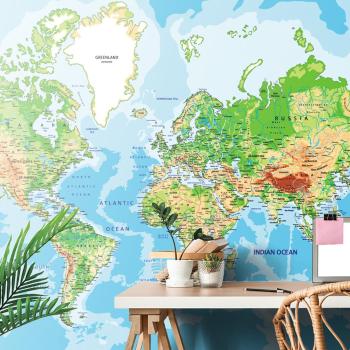 Samoprzylepna tapeta klasyczna mapa świata - 150x100