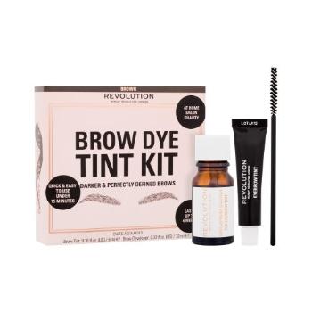 Makeup Revolution London Brow Dye Tint Kit farba do brwi Farba do brwi 5 ml + Aktywator 10 ml dla kobiet Brown