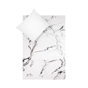 Biało-czarna bawełniana pościel jednoosobowa Westwing Collection Malin, 140x200 cm