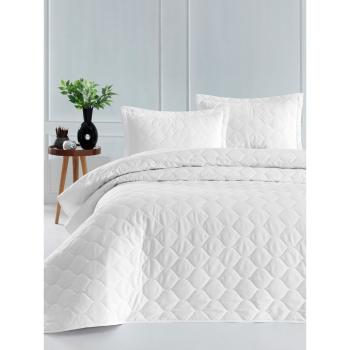 Biała narzuta z 2 poszewkami na poduszki z bawełny ranforce Mijolnir Fresh, 225x240 cm