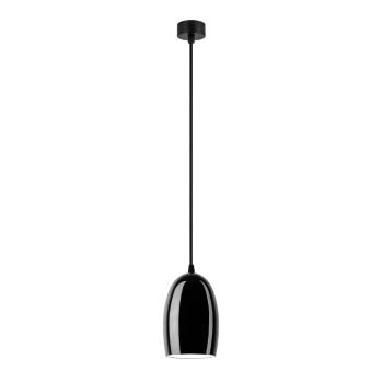 Czarna lampa wisząca z połyskiem z czarnym kablem Sotto Luce Ume