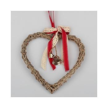 Rattanowy wieniec w kształcie serca Dakls Bell, wys. 20 cm