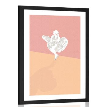 Plakat z passepartout słynna Marilyn Monroe - 20x30 white
