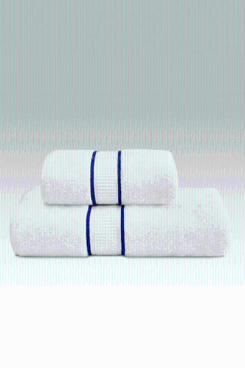 Ręcznik PREMIUM 55x100 cm Biały / niebieski haft