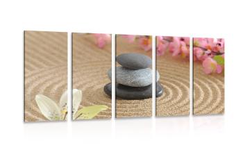 5-częściowy obraz ogród Zen i kamienie w piasku