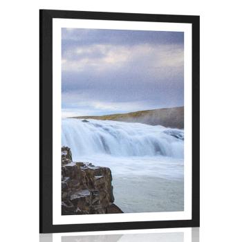 Plakat z passe-partout Islandzkie wodospady - 20x30 black