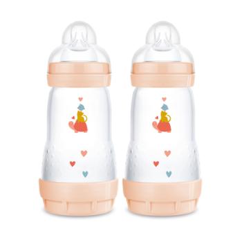 MAM Butelka dla niemowląt Easy Start Anti-Colic 260 ml, 0+ miesięcy, S child ropucha, 2 szt.