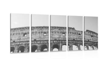 5-częściowy obraz Koloseum w wersji czarno-białej - 100x50