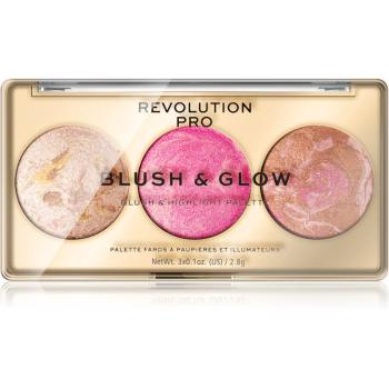 Revolution PRO Blush & Glow paletka do całej twarzy odcień Rose Glow 8.4 g