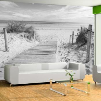 Tapeta samoprzylepna plaża czarno-biała - Na plaży - 294x210