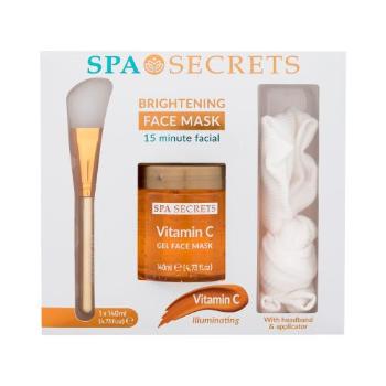 Xpel Spa Secrets Vitamin C Brightening Face Mask zestaw Maseczka do twarzy Spa Secrets Brightening 140 ml + Pędzel + Opaska dla kobiet