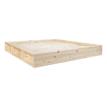 Łóżko dwuosobowe z litego drewna ze schowkiem Karup Design Ziggy, 140 x 200 cm