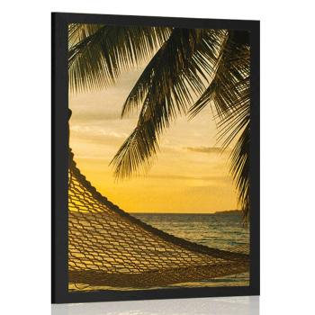 Plakat hamak na plaży - 60x90 black