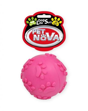 PET NOVA Piłka z dźwiękiem dla psa aromat miętowy 6 cm różowa