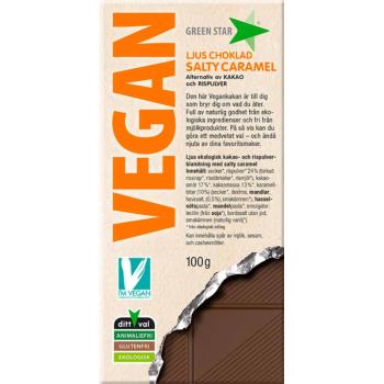 Green Star Vegan Chocolate with Salted Caramel mleczna czekolada w jakości BIO 100 g
