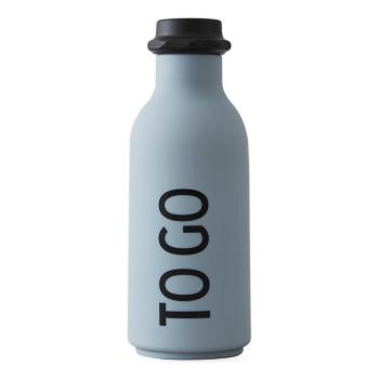 Niebieska butelka na wodę Design Letters To Go, 500 ml