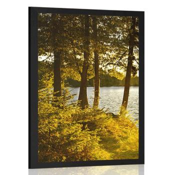 Plakat widok na jezioro - 20x30 black