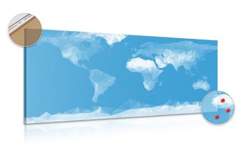 Obraz na korku mapa świata w w stylu wielokątów - 100x50  wooden