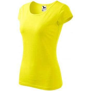 Koszulka damska z bardzo krótkimi rękawami, cytrynowo żółty, M
