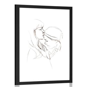 Plakat z passepartout bezwarunkowa miłość - 20x30 white