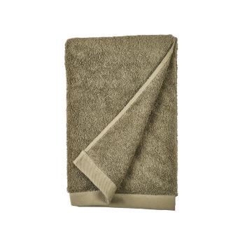 Oliwkowy ręcznik kąpielowy z bawełny frotte Södahl Organic, 140x70 cm