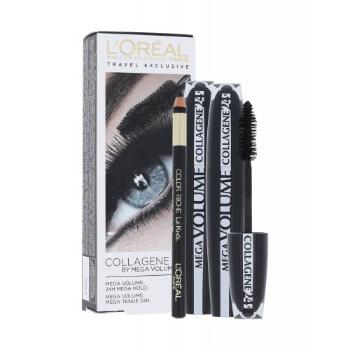 L'Oréal Paris Mega Volume Collagene 24h zestaw 2x 9ml Mascara Mega Volume Collagene 24h + 2g Eye Contour Khol Black dla kobiet