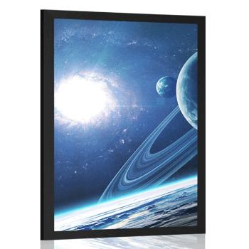 Plakat planeta w kosmosie - 30x45 black