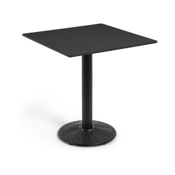 Czarny ogrodowy stół Kave Home Tiaret, 68x68 cm