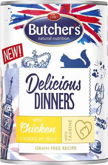 BUTCHER'S Delicious Dinners, karma dla kota, kawałki z kurczakiem w galaretce, 400g