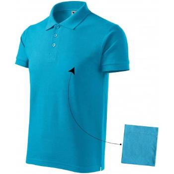 Elegancka męska koszulka polo, turkus, XL