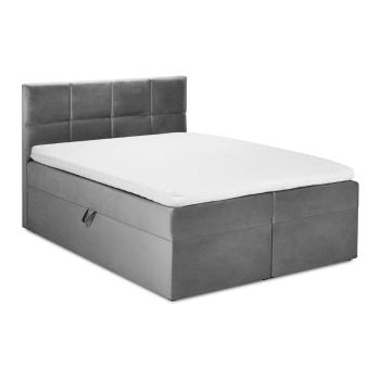 Szare aksamitne łóżko 2-osobowe Mazzini Beds Mimicry, 200x200 cm