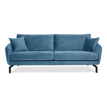 Niebieska sofa z aksamitnym obiciem Scandic Magic, szer. 230 cm