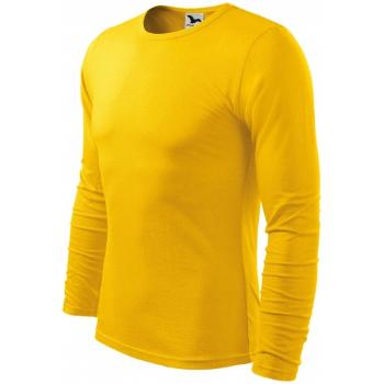 Męska koszulka z długim rękawem, żółty, XL