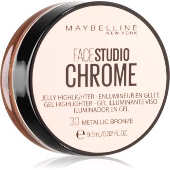 Maybelline Face Studio Chrome Jelly Highlighter żelowy rozświetlacz odcień 30 Metallic Bronze 9.5 ml